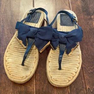 Tory Burch Navy Bow Sandal